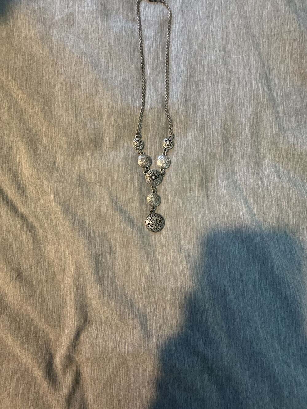 Lia Sophia Silver-Tone Y-Necklace with Round Filigree Medallion Drops